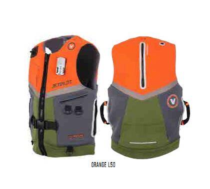 新款杰派乐jetpilot比赛专用赛艇服多功能救生衣橙绿色 M